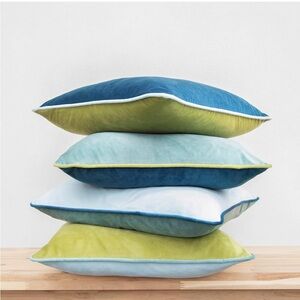 Blue and Green Accent Pillow Set of 4